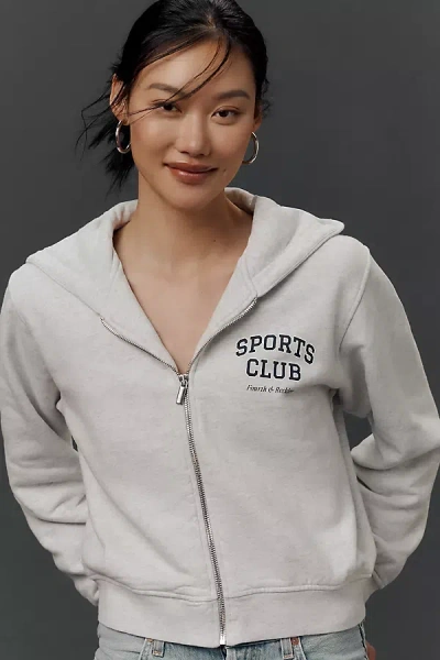 4th & Reckless Sara Zip-front Hooded Sweatshirt In Grey