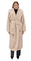 4th & Reckless Oversized Tie Waist Faux Fur Maxi Coat In Multi