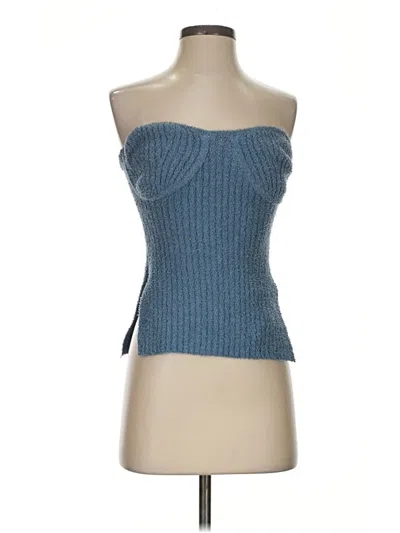Pre-owned 4th & Reckless Sleeveless Top Blue Strapless Neckline Tops
