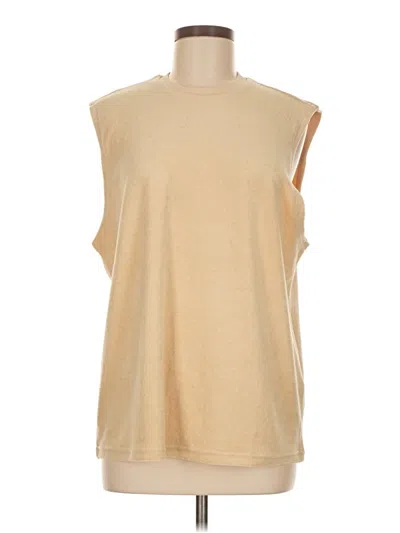 4th & Reckless Sleeveless Top Tan Crew Neck Tops In Nude