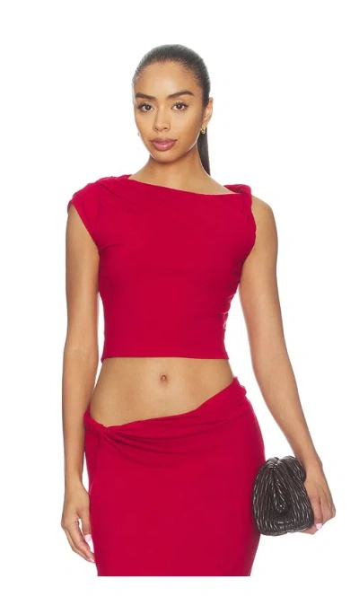 4th & Reckless Sofi Jersey Knit Top In Red