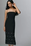 4th & Reckless Strapless Embellished Midi Dress In Black