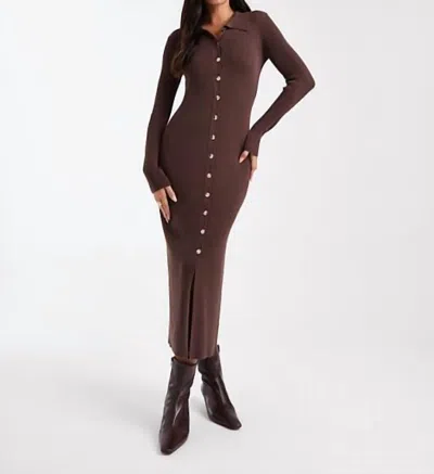 4th & Reckless Taye Maxi Dress In Chocolate In Brown