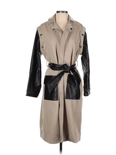 Pre-owned 4th & Reckless Trenchcoat In Brown