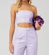 4TH & RECKLESS TROPEZ PU LEATHER TOP IN LILAC