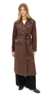 4th & Reckless Wallace Faux Suede Coat Brown In Brown