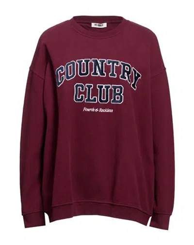 4th & Reckless Woman Sweatshirt Burgundy Size Xs Cotton In Red