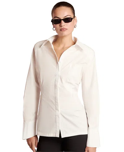 4th & Reckless Women's Alycia Long-sleeve Collared Button-up Shirt In White