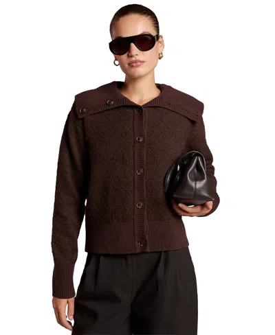 4th & Reckless Women's Capicine Fitted Cardigan In Chocolate