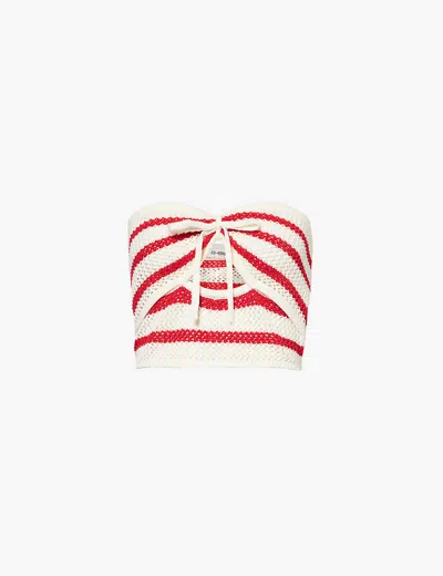 4th & Reckless Lior Striped Cotton-blend Top In Cherry Stripe