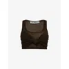 4TH & RECKLESS 4TH & RECKLESS WOMEN'S CHOCOLATE EMI KNOT-TIE WOVEN TOP