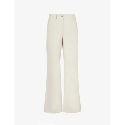 4th & Reckless Liana Straight-leg Mid-rise Woven Trousers In Cream