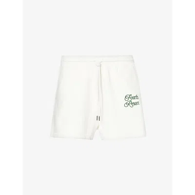 4th & Reckless Mirissa Logo-embroidered Regular-fit Cotton-jersey Shorts In Cream