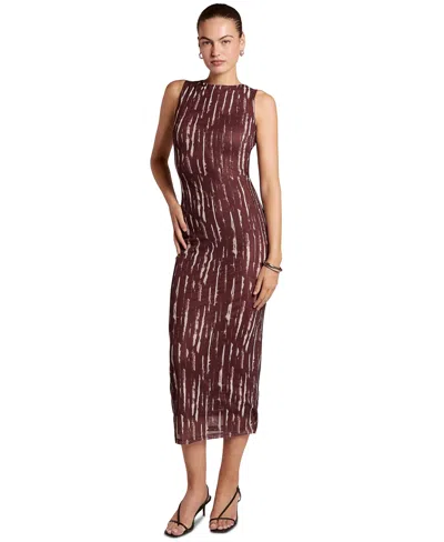 4th & Reckless Women's Derry Stripe Asymmetrical-hem Sleeveless Dress In Brush Stripe