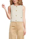 4th & Reckless Women's Felicia Tweed Short Length Button Vest In White