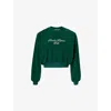 4TH & RECKLESS 4TH & RECKLESS WOMEN'S GREEN BAY TEXT-EMBROIDERED RELAXED-FIT WOVEN SWEATSHIRT
