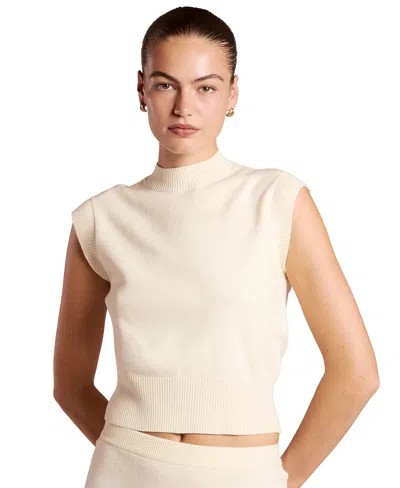 4th & Reckless Women's Kaelin Mock-neck Ribbed-hem Tank In Cream