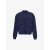 4TH & RECKLESS 4TH & RECKLESS WOMEN'S NAVY TEYA BOXY-FIT STRETCH-WOVEN BOMBER JACKET