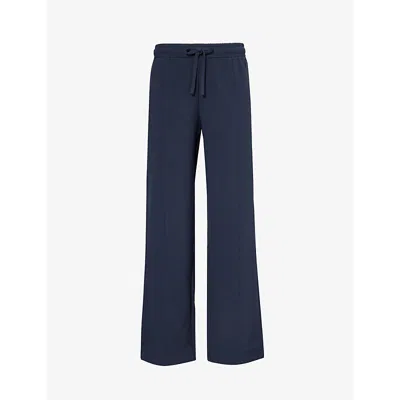 4th & Reckless Teya Straight-leg Mid-rise Stretch-woven Trousers In Navy