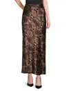 4th & Reckless Satin Maxi Skirt In Brown Snake Print-multi In Snake Print