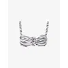 4th & Reckless X Loz Vassallo Monaco Rosette Stripe Underwire Bikini Top In Black And White-multi In Stripe