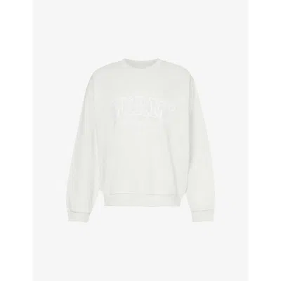4th & Reckless Embroidered Relaxed-fit Cotton-jersey Sweatshirt In Washed Sage