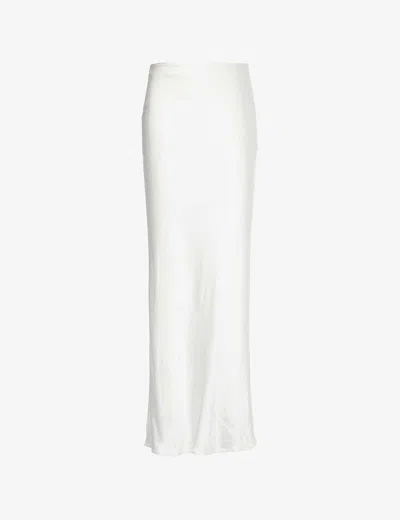 4th & Reckless Azalea Flared-hem Satin Maxi Skirt In White