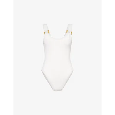 4th & Reckless Cala Crinkle-texture Swimsuit In White