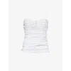 4TH & RECKLESS 4TH & RECKLESS WOMENS WHITE INDI CUT-OUT STRETCH-COTTON TOP