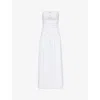 4TH & RECKLESS 4TH & RECKLESS WOMENS WHITE LEXIE FLARED-HEM STRETCH-COTTON MAXI DRESS