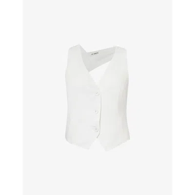 4th & Reckless Tilde V-neck Cotton Waistcoat In White