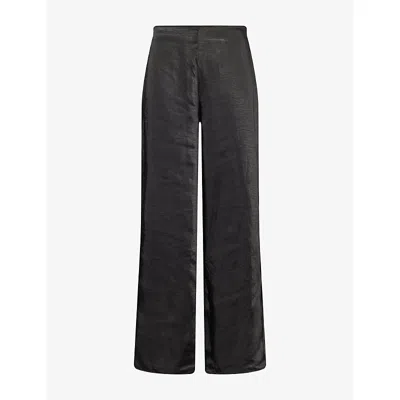 4th & Reckless Womens  Adalynn Wide-leg Satin Trousers In Black