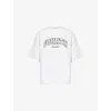 4th & Reckless Womens Alice Logo-embroidered Cotton-jersey T-shirt Grey