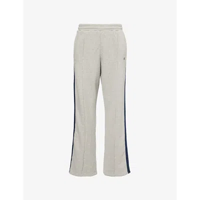 4th & Reckless Womens Grey Betty Stripe-trim Wide-leg Cotton Jogging Bottoms