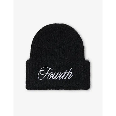 4th & Reckless Womens Candice Ribbed-knit Wool-blend Beanie Hat Black