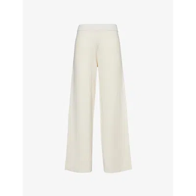 4th & Reckless Womens Cream Cleo Wide-leg Knitted Trousers
