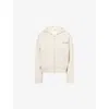 4th & Reckless Womens Collena Logo-embroidered Cotton-jersey Hoody Oatmeal In White