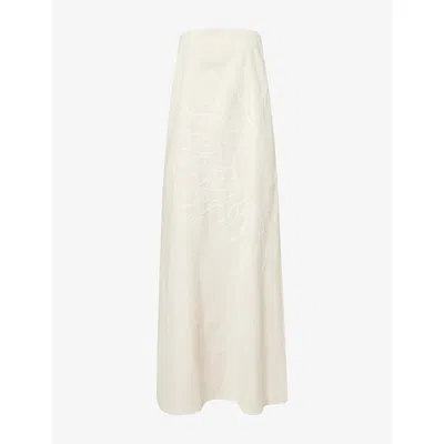4th & Reckless Womens Cream Elysia Embroidered Woven Maxi Dress In White