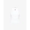 4th & Reckless Womens White Everyday Racer Logo-embroidered Cotton-jersey Vest Top In White