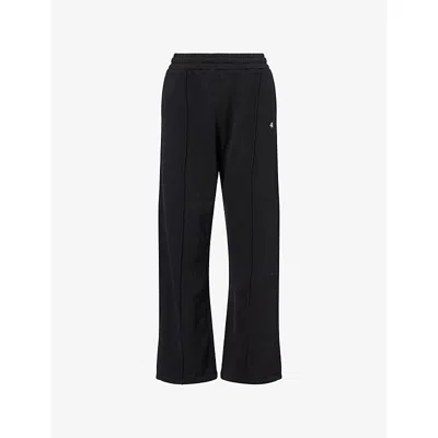 4th & Reckless Womens Black Fergie Wide-leg Cotton-jersey Jogging Bottoms