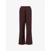 4th & Reckless Womens Chocolate Fergie Wide-leg Cotton-jersey Jogging Bottoms Xs In Brown
