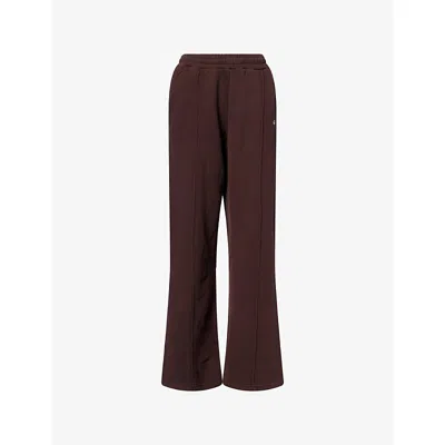 4th & Reckless Womens Chocolate Fergie Wide-leg Cotton-jersey Jogging Bottoms Xs In Brown