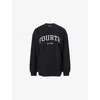 4th & Reckless Womens Black Fourth Logo-embroidered Cotton-jersey Sweatshirt Xl In Black
