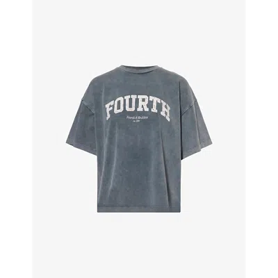 4th & Reckless Womens Freya Acid Wash Cotton T-shirt Grey