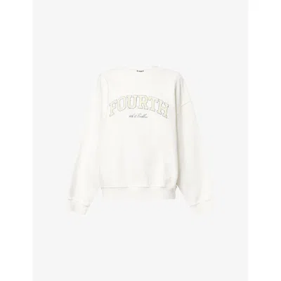 4th & Reckless Womens Cream Leon Relaxed Cotton-jersey Sweatshirt In White