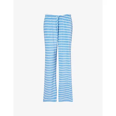 4th & Reckless Womens Livia Stripe Towelling Straight-leg Woven Trousers
