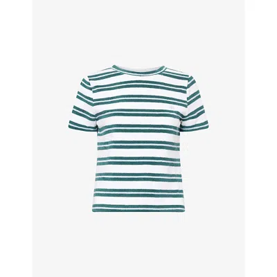 4th & Reckless Womens Multi Stripe Livia Striped-pattern Cotton-blend T-shirt Xs