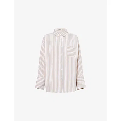 4th & Reckless Womens  Louisa Striped Cotton-blend Shirt