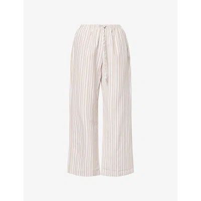 4th & Reckless Womens  Louisa Striped Cotton-blend Trousers In White