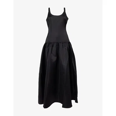 4th & Reckless Womens Melinie Dropped-waist Woven Maxi Dress Black